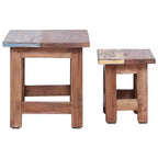 Tables gigognes 2 pcs Bois massif d'acajou