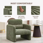 Fauteuil de salon moderne en tissu chenille, fauteuil tapissé, chaise simple et décontractée pour chambre, bureau, appartement