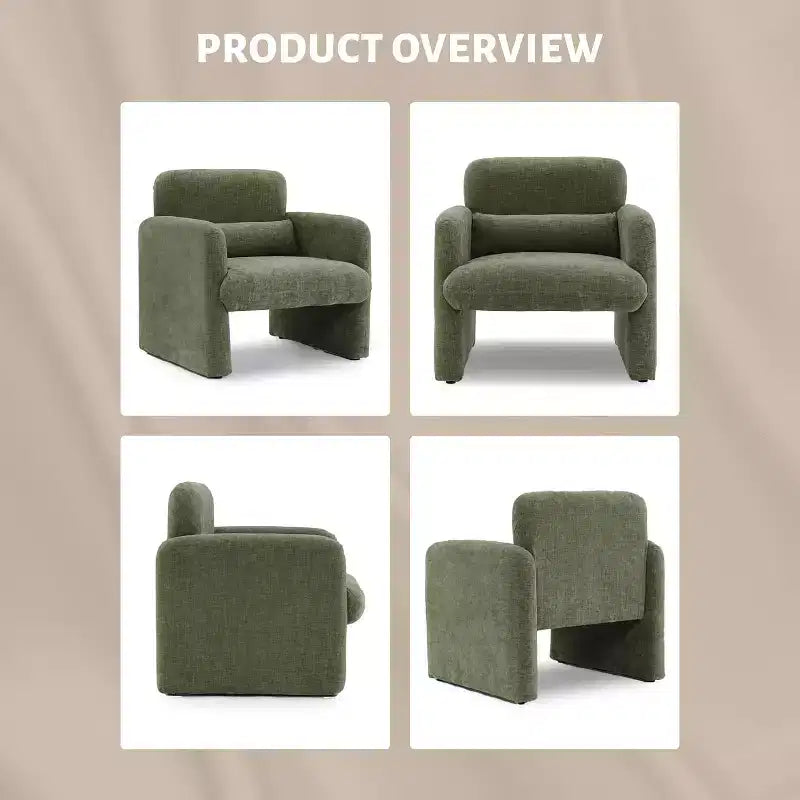 Fauteuil de salon moderne en tissu chenille, fauteuil tapissé, chaise simple et décontractée pour chambre, bureau, appartement