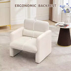Fauteuil de salon moderne en tissu chenille, fauteuil tapissé, chaise simple et décontractée pour chambre, bureau, appartement