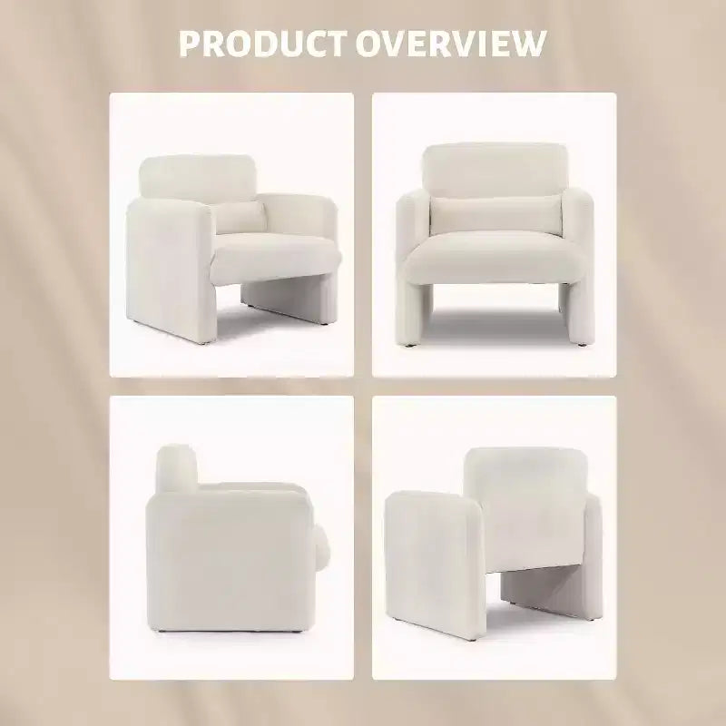 Fauteuil de salon moderne en tissu chenille, fauteuil tapissé, chaise simple et décontractée pour chambre, bureau, appartement