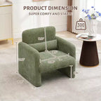 Fauteuil de salon moderne en tissu chenille, fauteuil tapissé, chaise simple et décontractée pour chambre, bureau, appartement