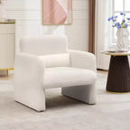 Modern Chenille Fabric Living Room Chair, Upholstered Armchair Leisure Single Sofa Chair for Bedroom, Office, Apartment