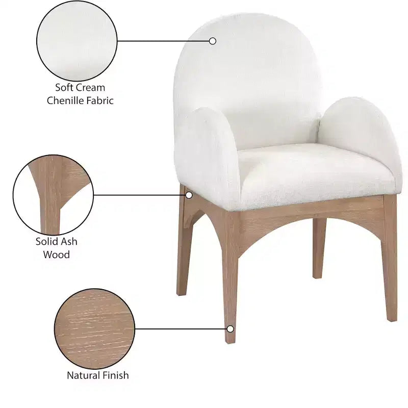 Chaise de salle à manger en tissu chenille Waldorf