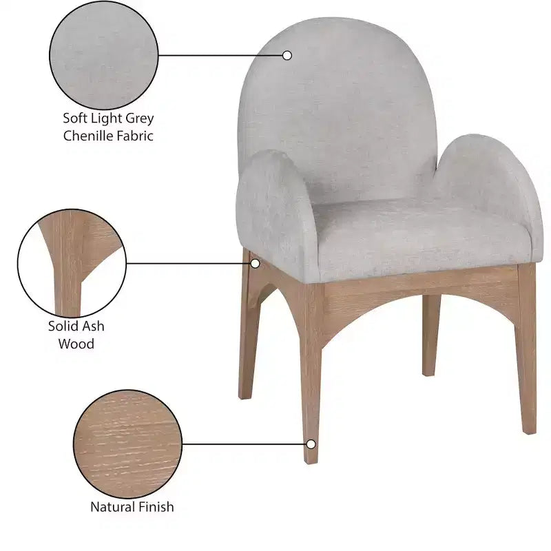 Chaise de salle à manger en tissu chenille Waldorf