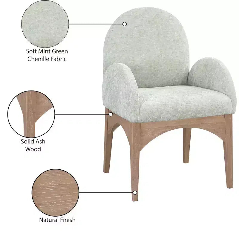 Chaise de salle à manger en tissu chenille Waldorf