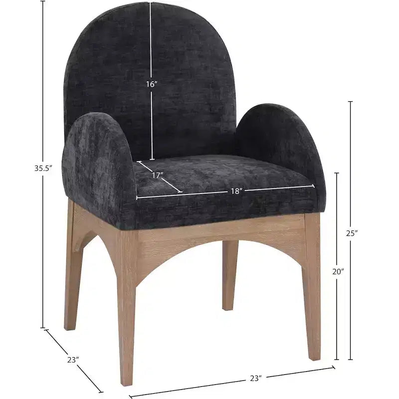 Chaise de salle à manger en tissu chenille Waldorf