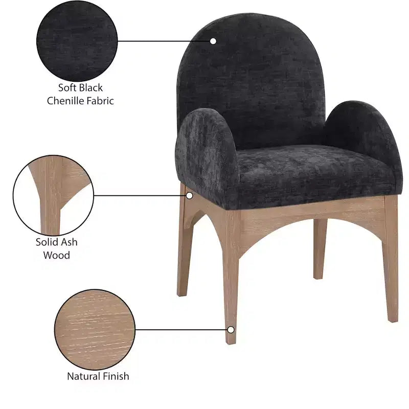 Chaise de salle à manger en tissu chenille Waldorf
