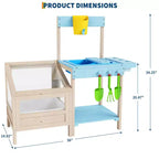 Cuisine en boue pour enfants, jouet d'extérieur avec jardinière, cuisine de jeu en bois pour enfants, convient aux tout-petages de plus de 3 ans