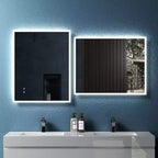 Miroir de salle de bain LED 30x24 pouces, anti-buée, fonction mémoire, luminosité et température réglables, miroir de courtoisie mural