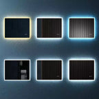 Miroir de salle de bain LED 30x24 pouces, anti-buée, fonction mémoire, luminosité et température réglables, miroir de courtoisie mural