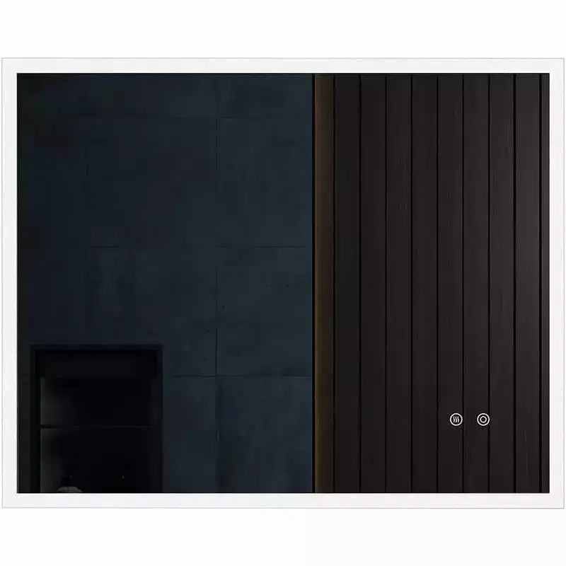 Miroir de salle de bain LED 30x24 pouces, anti-buée, fonction mémoire, luminosité et température réglables, miroir de courtoisie mural