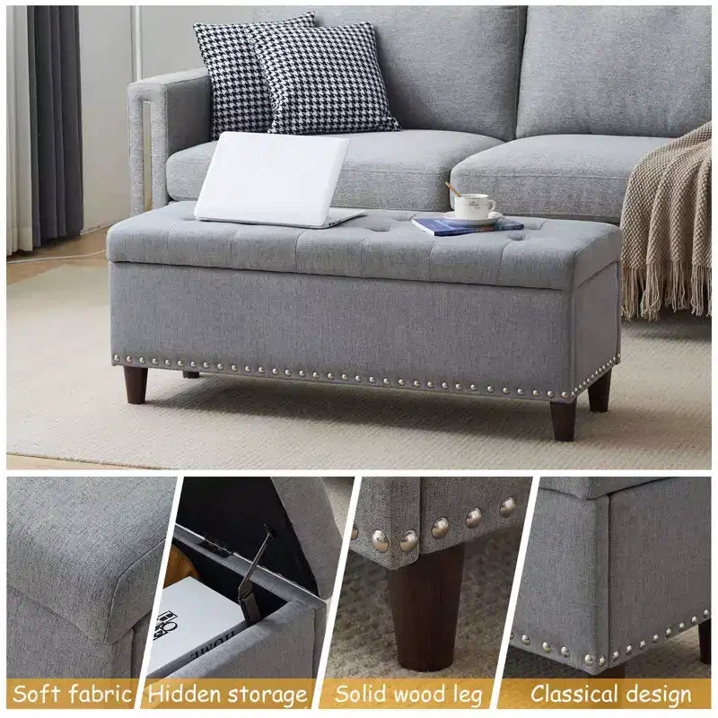 Pouffe de rangement rembourré