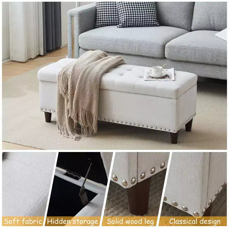 Pouffe de rangement rembourré