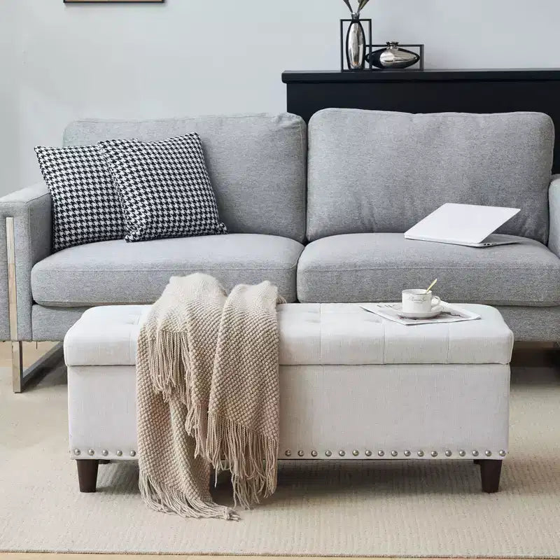 Pouffe de rangement rembourré