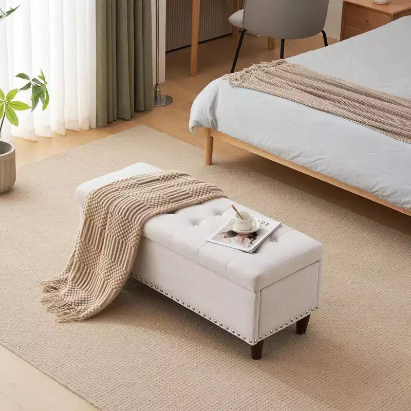 Pouffe de rangement rembourré