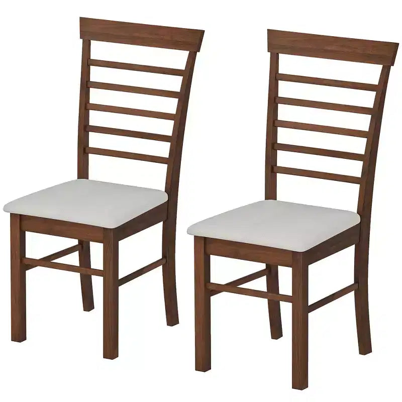 Chaises de salle à manger en bois, chaises de cuisine de ferme rembourrées avec cadre en bois d'hévéa pour salon, salle à manger