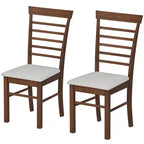 Chaises de salle à manger en bois, chaises de cuisine de ferme rembourrées avec cadre en bois d'hévéa pour salon, salle à manger
