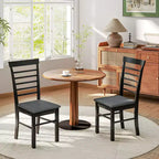 Chaises de salle à manger en bois, chaises de cuisine de ferme rembourrées avec cadre en bois d'hévéa pour salon, salle à manger