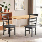 Chaises de salle à manger en bois, chaises de cuisine de ferme rembourrées avec cadre en bois d'hévéa pour salon, salle à manger