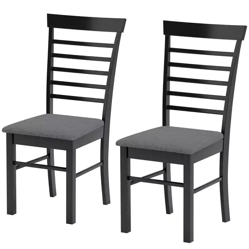 Chaises de salle à manger en bois, chaises de cuisine de ferme rembourrées avec cadre en bois d'hévéa pour salon, salle à manger