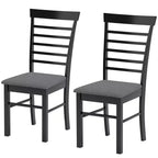 Chaises de salle à manger en bois, chaises de cuisine de ferme rembourrées avec cadre en bois d'hévéa pour salon, salle à manger