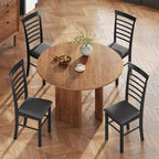 Chaises de salle à manger en bois, chaises de cuisine de ferme rembourrées avec cadre en bois d'hévéa pour salon, salle à manger