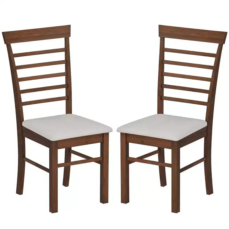 Chaises de salle à manger en bois, chaises de cuisine de ferme rembourrées avec cadre en bois d'hévéa pour salon, salle à manger