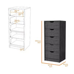 Commode étroite à 5 tiroirs – Rangement peu encombrant d'une capacité totale de 25 kg, tiroirs coulissants pour vêtements et jouets