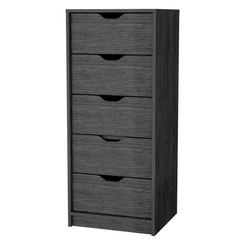 Commode étroite à 5 tiroirs – Rangement peu encombrant d'une capacité totale de 25 kg, tiroirs coulissants pour vêtements et jouets