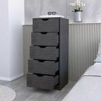 Commode étroite à 5 tiroirs – Rangement peu encombrant d'une capacité totale de 25 kg, tiroirs coulissants pour vêtements et jouets