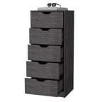Commode étroite à 5 tiroirs – Rangement peu encombrant d'une capacité totale de 25 kg, tiroirs coulissants pour vêtements et jouets