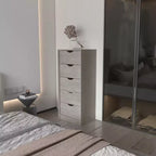 Commode étroite à 5 tiroirs – Rangement peu encombrant d'une capacité totale de 25 kg, tiroirs coulissants pour vêtements et jouets