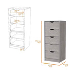 Commode étroite à 5 tiroirs – Rangement peu encombrant d'une capacité totale de 25 kg, tiroirs coulissants pour vêtements et jouets