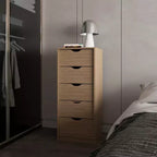 Commode étroite à 5 tiroirs – Rangement peu encombrant d'une capacité totale de 25 kg, tiroirs coulissants pour vêtements et jouets