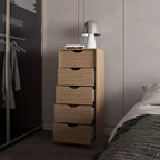 Commode étroite à 5 tiroirs – Rangement peu encombrant d'une capacité totale de 25 kg, tiroirs coulissants pour vêtements et jouets