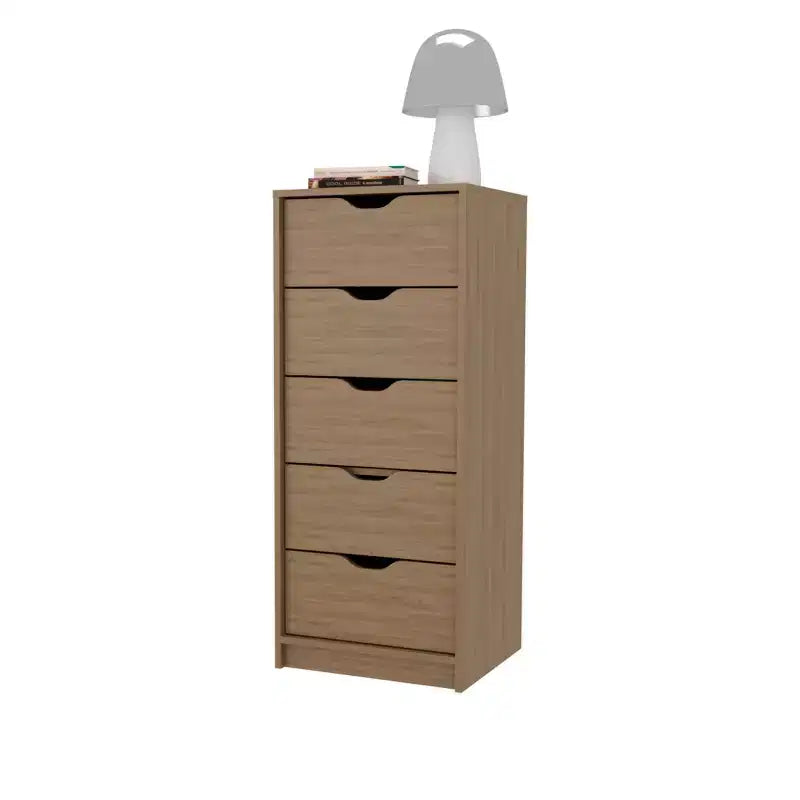 Commode étroite à 5 tiroirs – Rangement peu encombrant d'une capacité totale de 25 kg, tiroirs coulissants pour vêtements et jouets