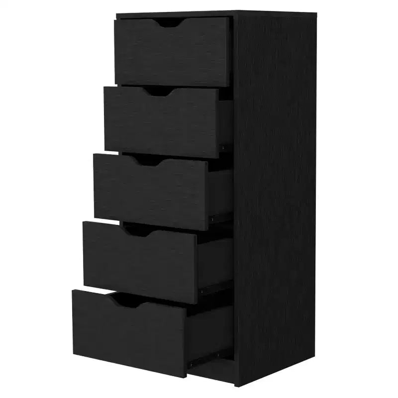 Commode étroite à 5 tiroirs – Rangement peu encombrant d'une capacité totale de 25 kg, tiroirs coulissants pour vêtements et jouets