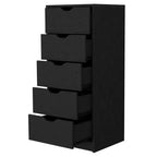 Commode étroite à 5 tiroirs – Rangement peu encombrant d'une capacité totale de 25 kg, tiroirs coulissants pour vêtements et jouets