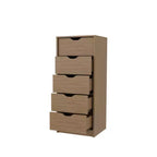 Commode étroite à 5 tiroirs – Rangement peu encombrant d'une capacité totale de 25 kg, tiroirs coulissants pour vêtements et jouets