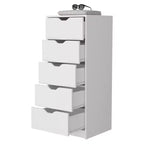 Commode étroite à 5 tiroirs – Rangement peu encombrant d'une capacité totale de 25 kg, tiroirs coulissants pour vêtements et jouets