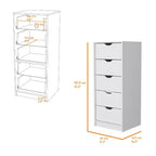 Commode étroite à 5 tiroirs – Rangement peu encombrant d'une capacité totale de 25 kg, tiroirs coulissants pour vêtements et jouets