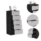Commode étroite à 5 tiroirs – Rangement peu encombrant d'une capacité totale de 25 kg, tiroirs coulissants pour vêtements et jouets