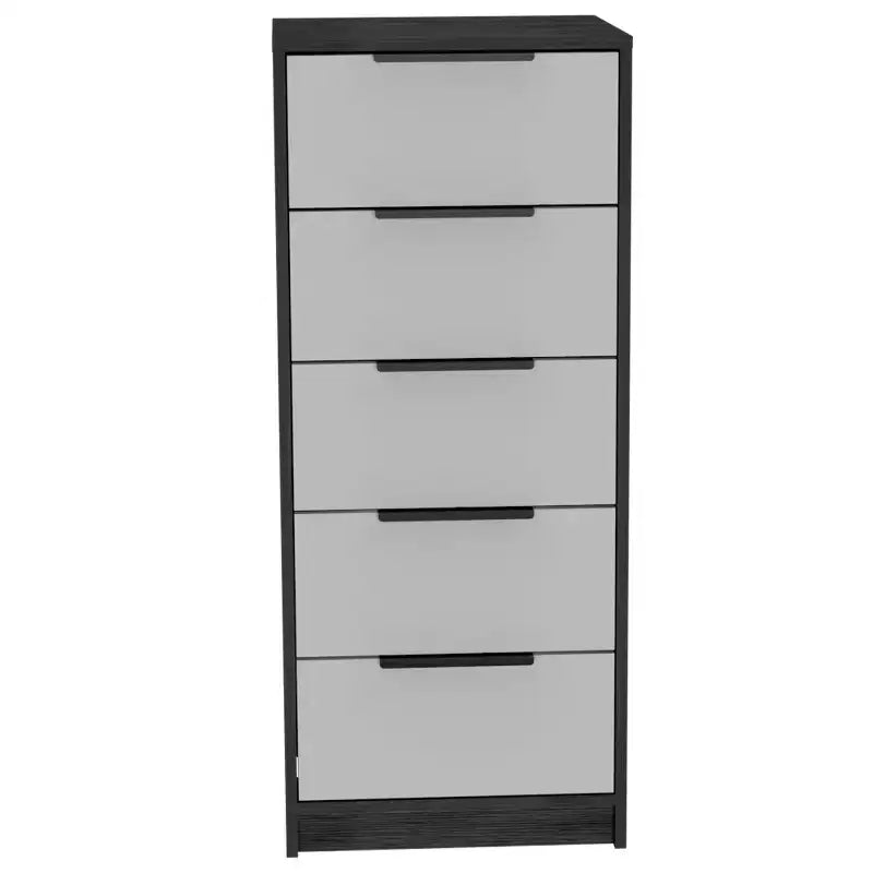 Commode étroite à 5 tiroirs – Rangement peu encombrant d'une capacité totale de 25 kg, tiroirs coulissants pour vêtements et jouets