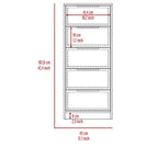 Commode étroite à 5 tiroirs – Rangement peu encombrant d'une capacité totale de 25 kg, tiroirs coulissants pour vêtements et jouets