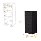 Commode étroite à 5 tiroirs – Rangement peu encombrant d'une capacité totale de 25 kg, tiroirs coulissants pour vêtements et jouets