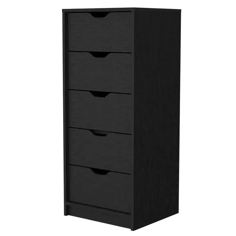 Commode étroite à 5 tiroirs – Rangement peu encombrant d'une capacité totale de 25 kg, tiroirs coulissants pour vêtements et jouets