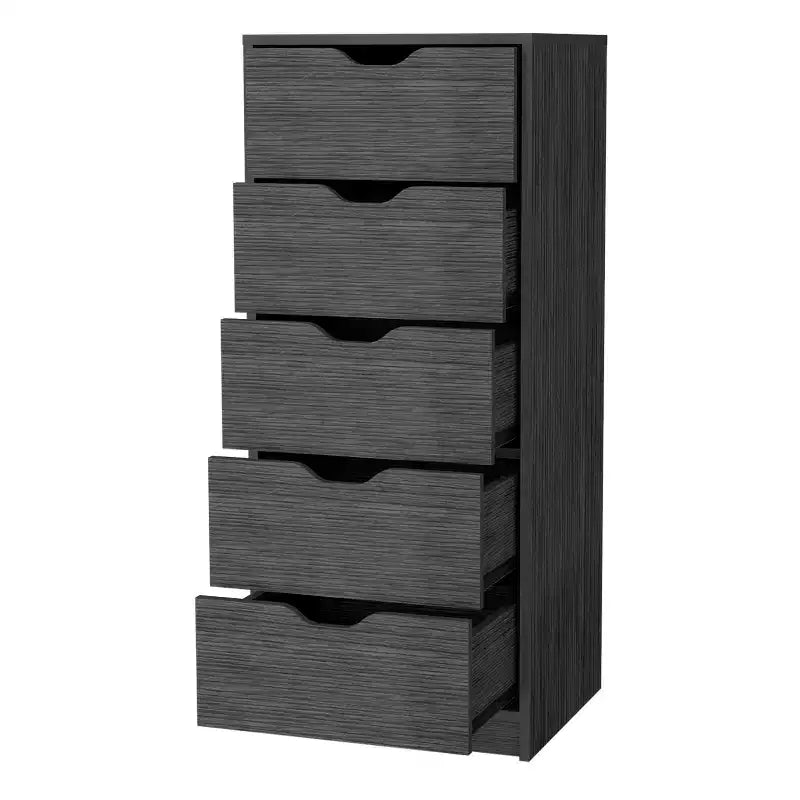 Commode étroite à 5 tiroirs – Rangement peu encombrant d'une capacité totale de 25 kg, tiroirs coulissants pour vêtements et jouets