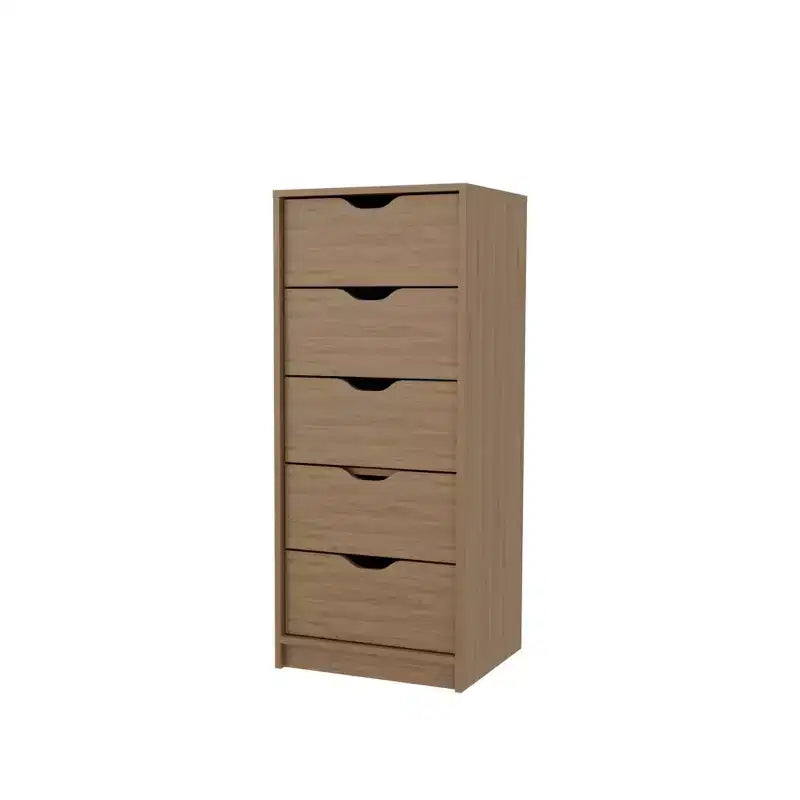 Commode étroite à 5 tiroirs – Rangement peu encombrant d'une capacité totale de 25 kg, tiroirs coulissants pour vêtements et jouets