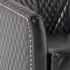 Fauteuil club baquet Chelsea en similicuir collé contemporain avec clous décoratifs et surpiqûres losanges